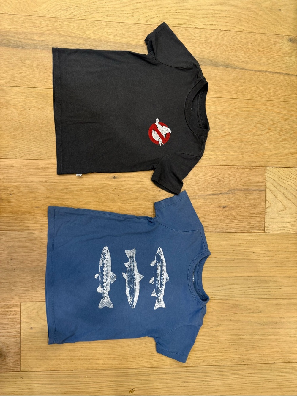 Kids Black GAP Ghostbusters Logo Tee & Blue Fish Graphic Crewcuts Tee - 2-Pack